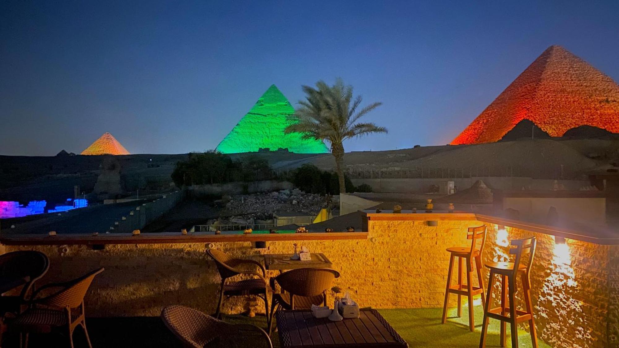 Seven Pyramids Panoramic View Inn Kafret el-Gabal Zewnętrze zdjęcie